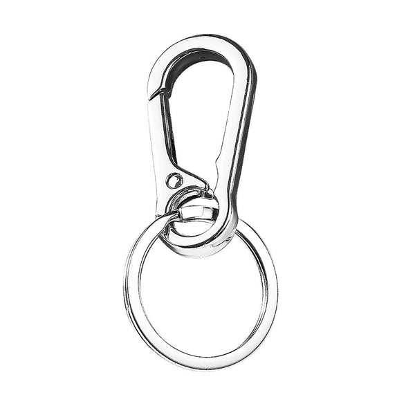 Carabiner Clip Keyring Stainless Steel Keychain with Snap Hook Quick Release Key Ring - mymoonlampau